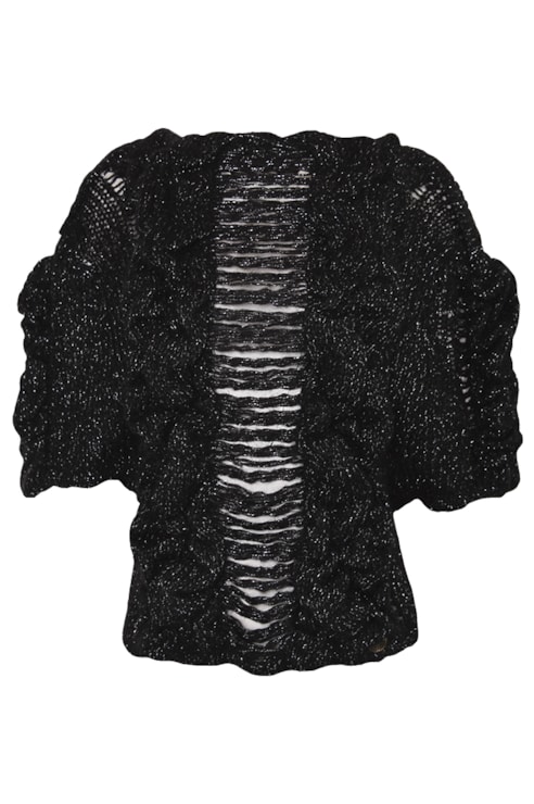 Camisola de malha cropped com rasgões