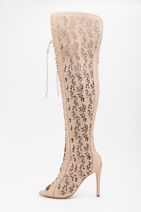 Above the knee boot with laces