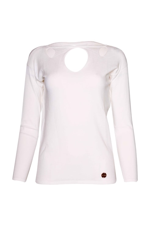 Knitted sweater with openings