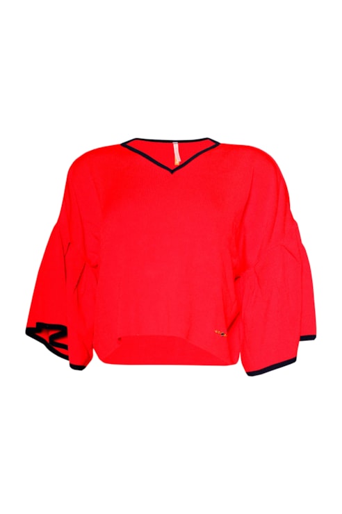 Two-tone knitted sweatshirt