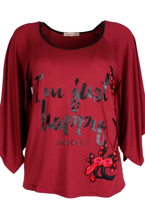T-Shirt Com Mangas Morcego