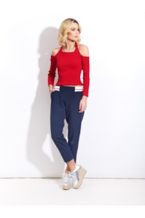 Camisola de tricot com laço nas costas