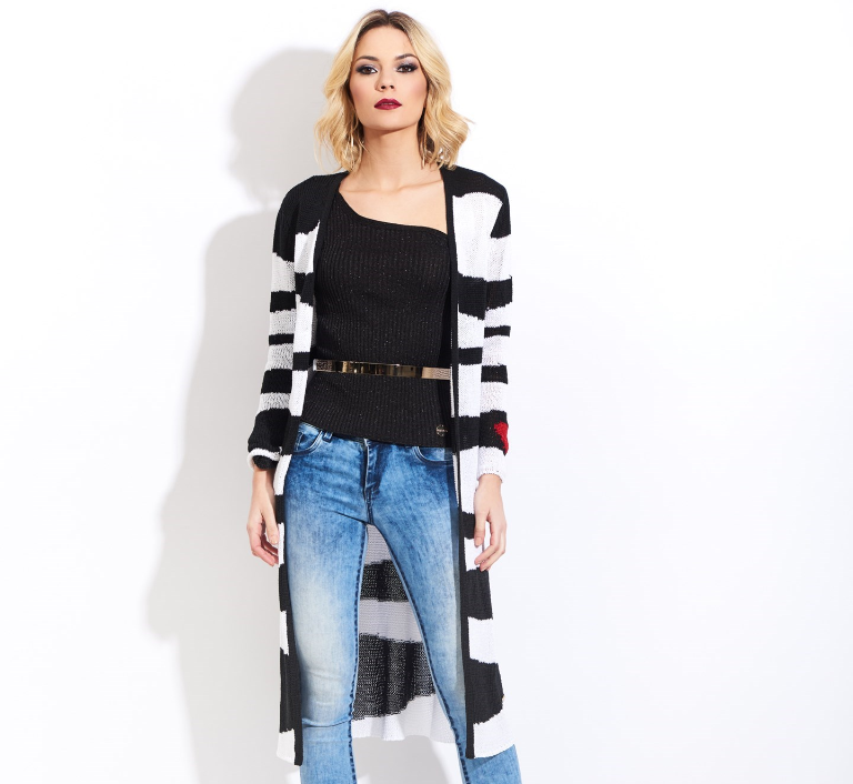 Casaco comprido de tricot