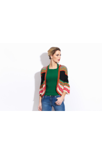 Casaco cropped de tricot