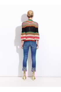 Casaco cropped de tricot