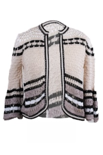 Casaco cropped de tricot