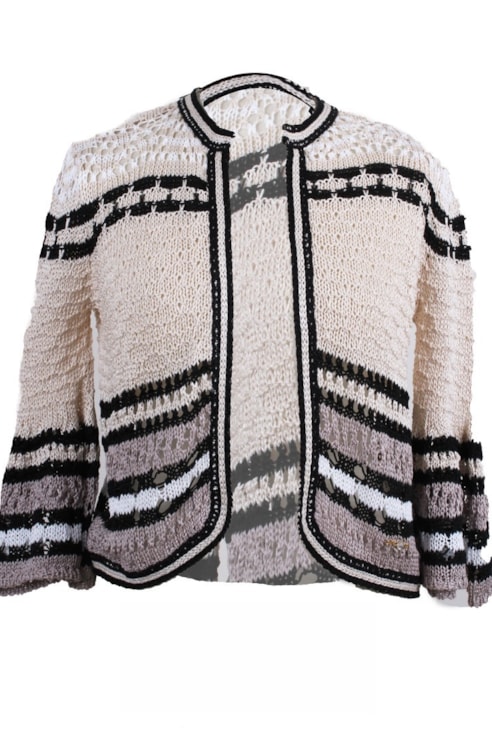 Casaco cropped de tricot