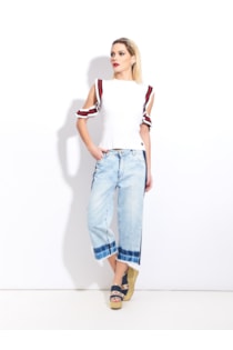 Camisola com faixa em contraste