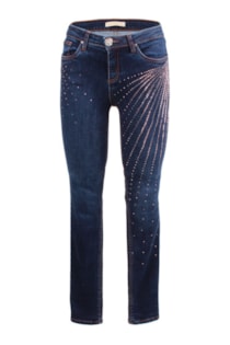 Calças skinny com pedrarias