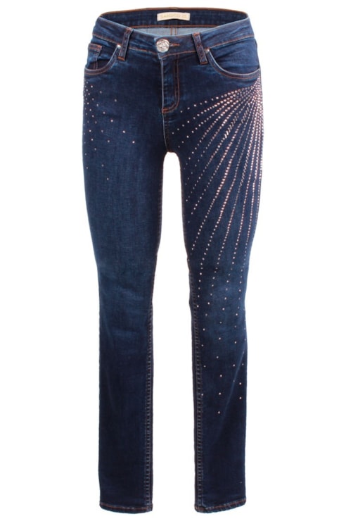 Calças skinny com pedrarias