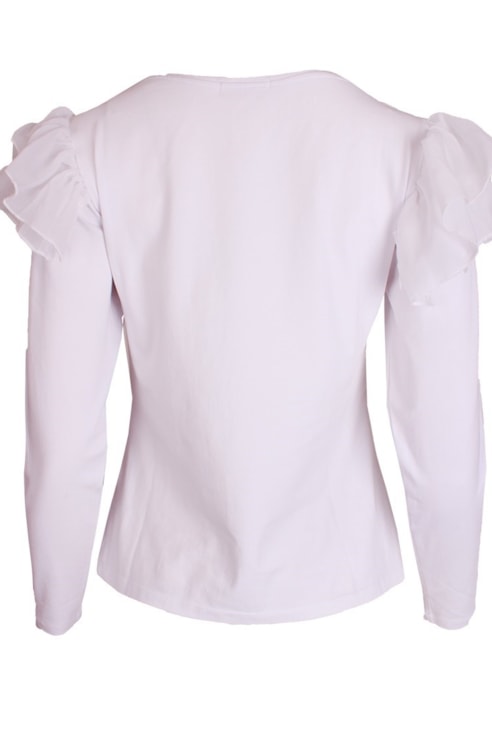 T-shirt com joias e folhos