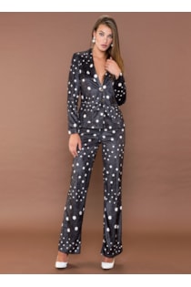 Calças retas com estampado
