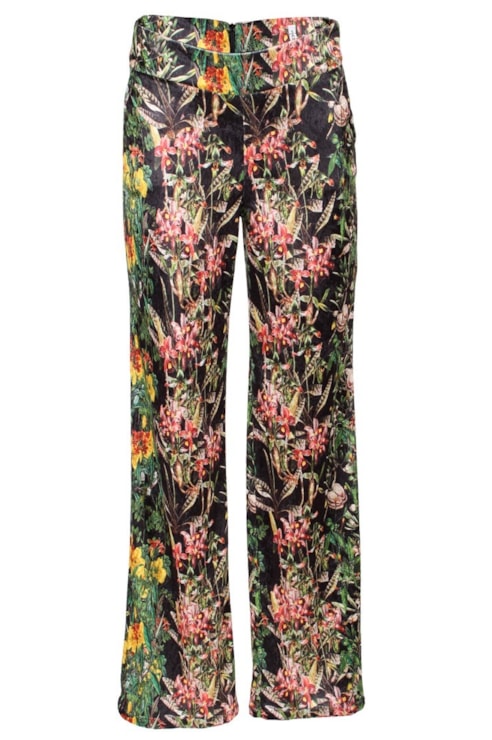 Calças retas com estampado