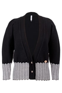 Casaco de tricot com bordado