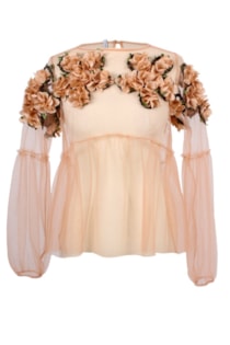 Camisola com aplicação de flores