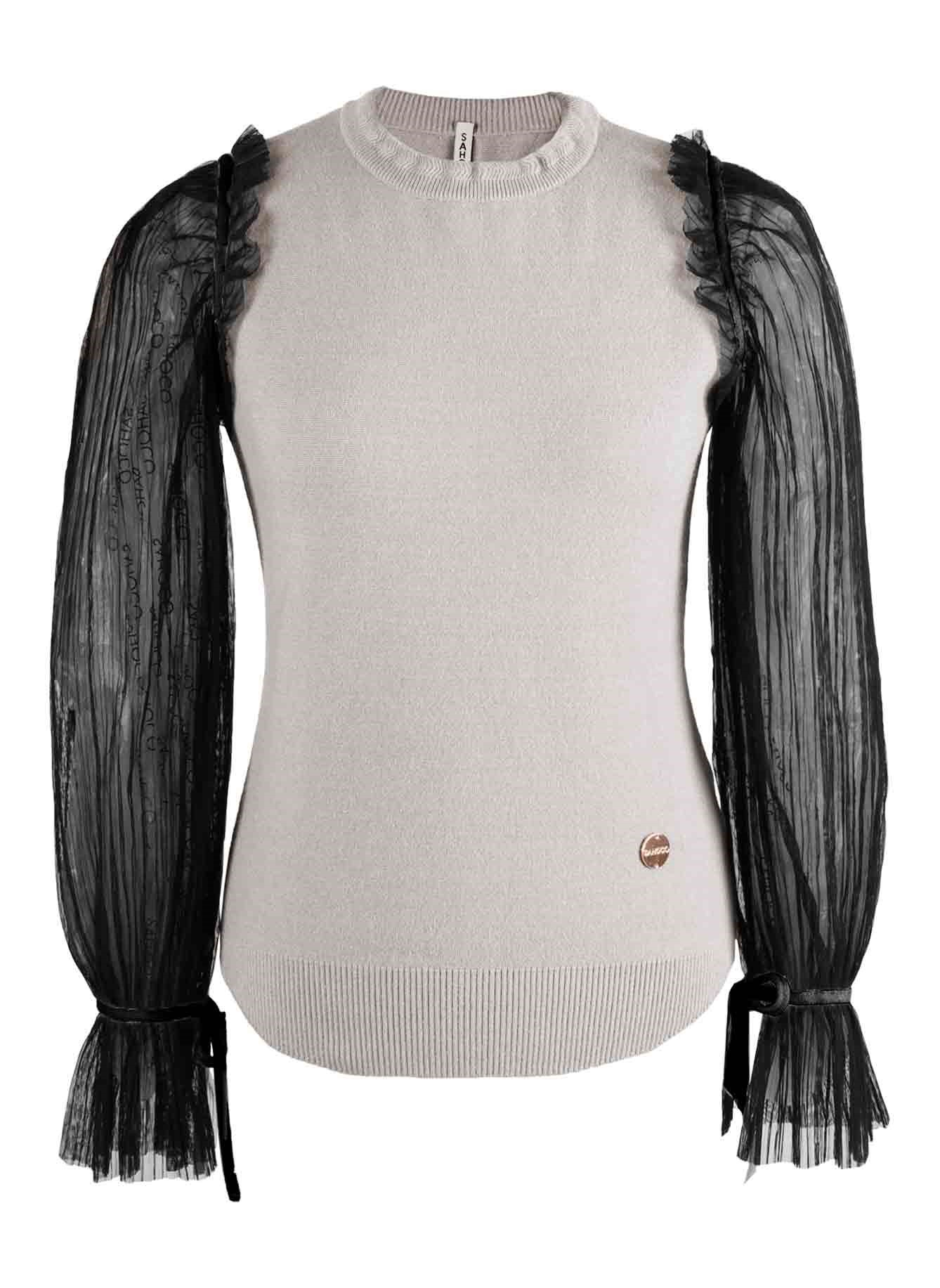 Camisola manga com pregas
