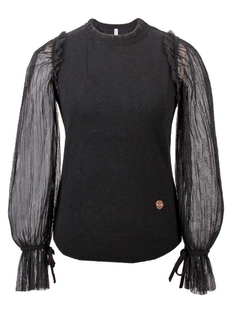 Camisola manga com pregas