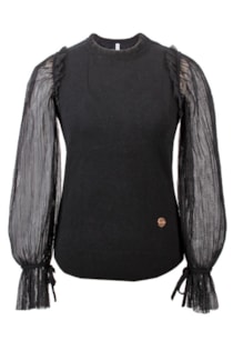 Camisola manga com pregas