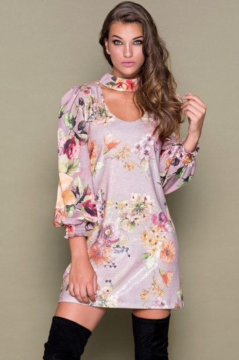 Cut out sequin dress