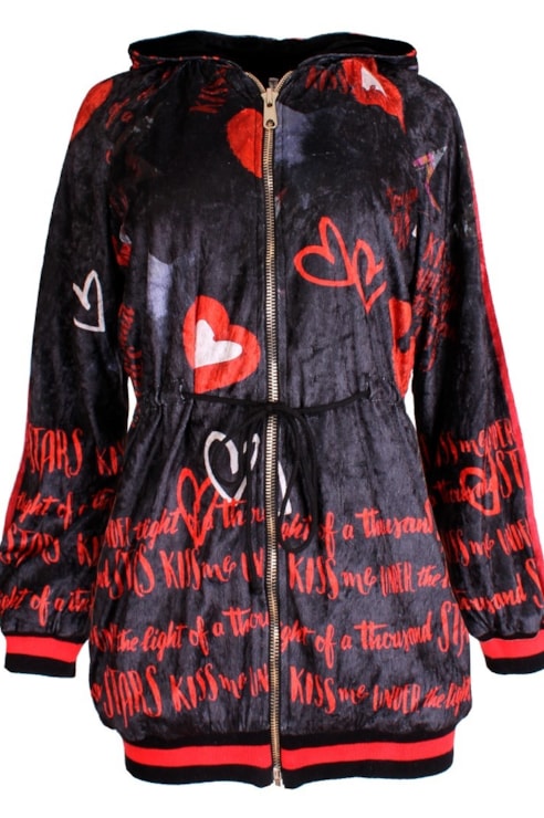 Long printed bomber
