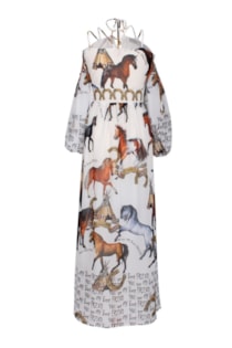 Vestido comprido com estampado