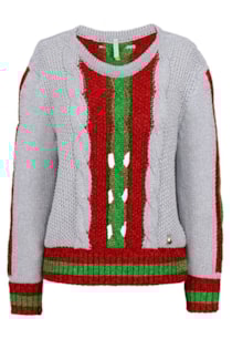 Camisola de tricot color block