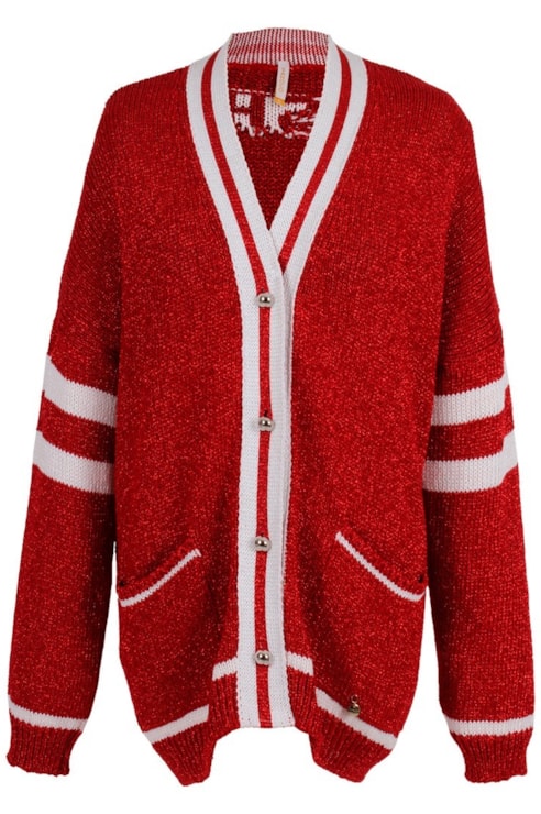 Casaco oversize de tricot com bolsos