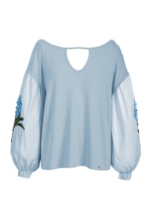 Camisola com bordado nas mangas