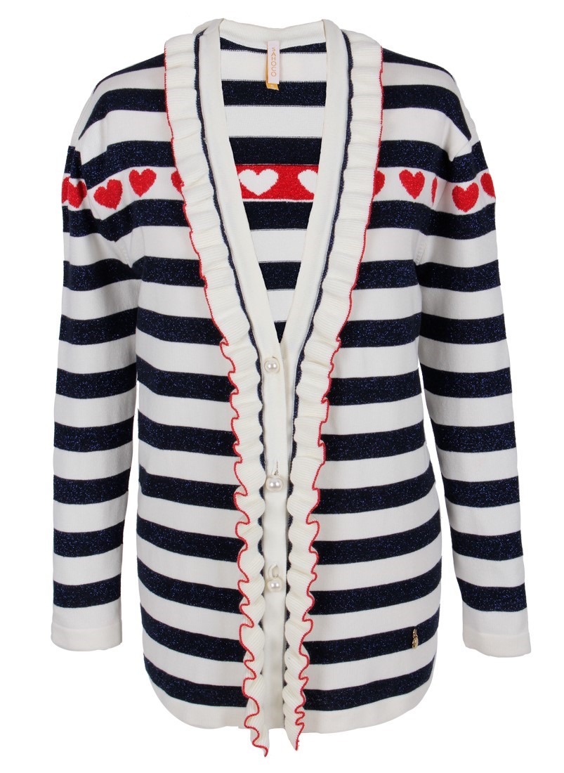 Tricot shirt with frills