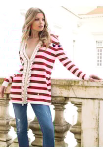 Tricot shirt with frills
