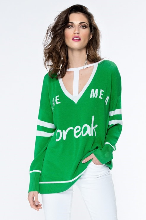 Tricot shirt with v-neckline