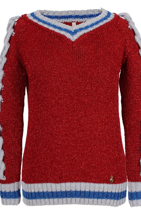 Camisola de tricot com abertura nas mangas