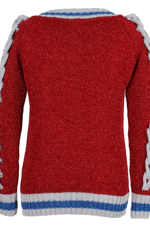 Camisola de tricot com abertura nas mangas