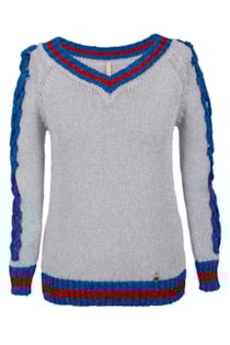 Camisola de tricot com abertura nas mangas