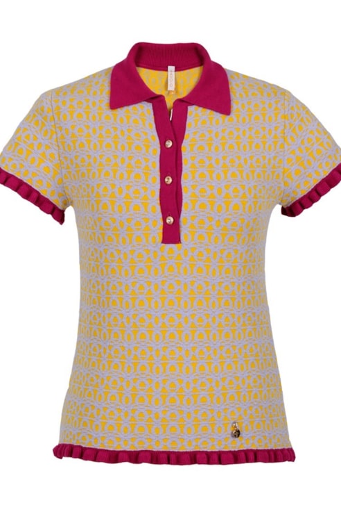 Tricot shirt with polo collar