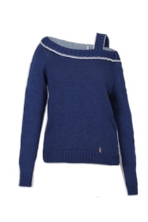 Camisola de tricot ombros descobertos