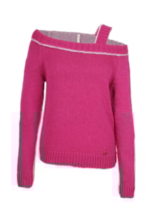 Camisola de tricot ombros descobertos