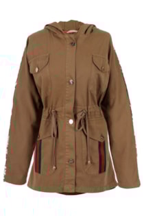 Parka com faixa lateral de lantejoulas