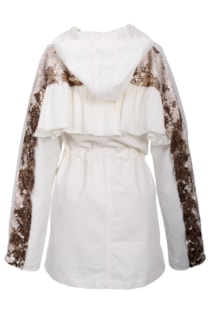 Parka com faixa lateral de lantejoulas