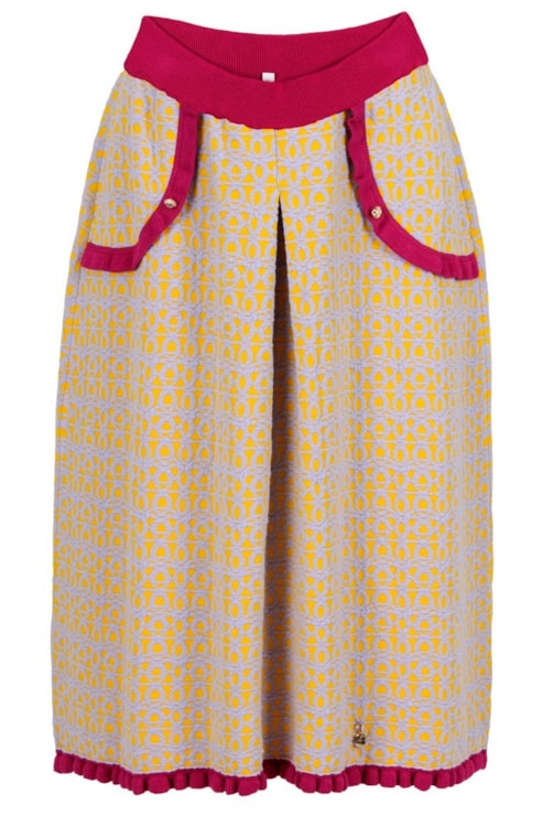 Saia de tricot com pinças