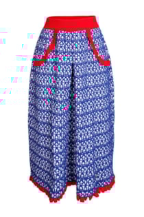 Saia de tricot com pinças