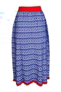 Saia de tricot com pinças