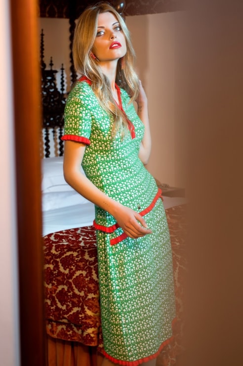 Saia de tricot com pinças