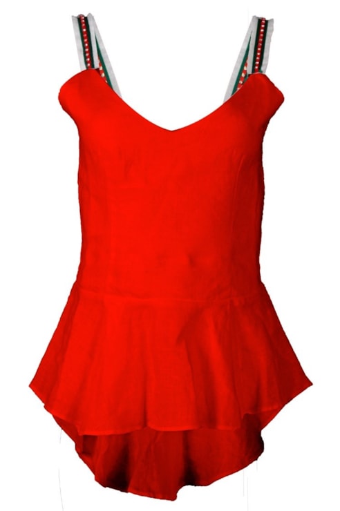 Top de linho com alças