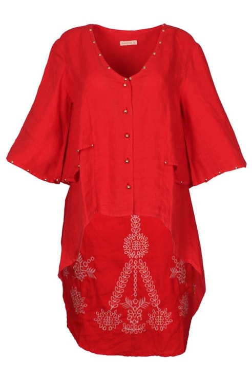 Camisa assimétrica em linho