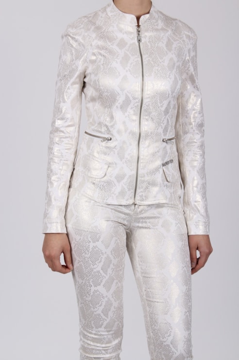 Printed jacket with zips