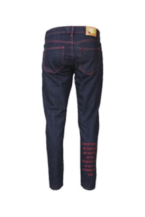 Calças jeans com detalhes bordados