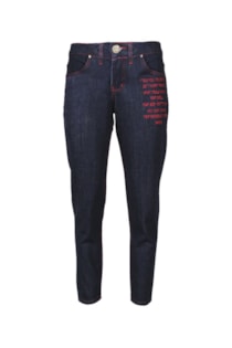 Calças jeans com detalhes bordados