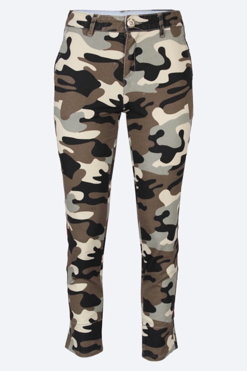 Calças estampado de camuflagem