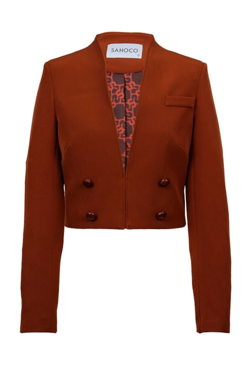 Blazer curto com botões
